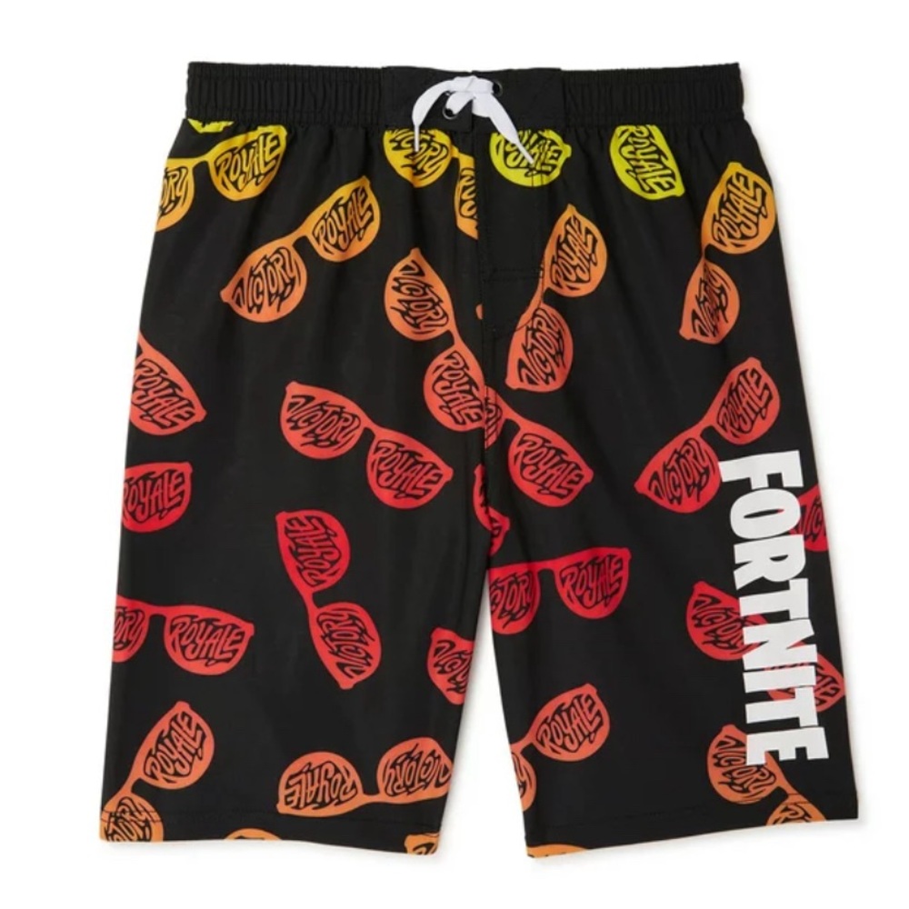 Fortnite Boys Victory Royale Gradient Sunglasses Print Swim Trunks